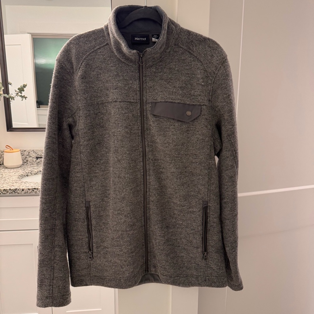 Marmot Men's Gray Zip Up Sweater